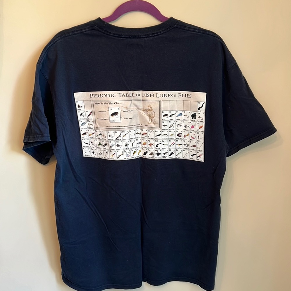 mens Columbia ‘fishing lures & flies’ t-shirt | large